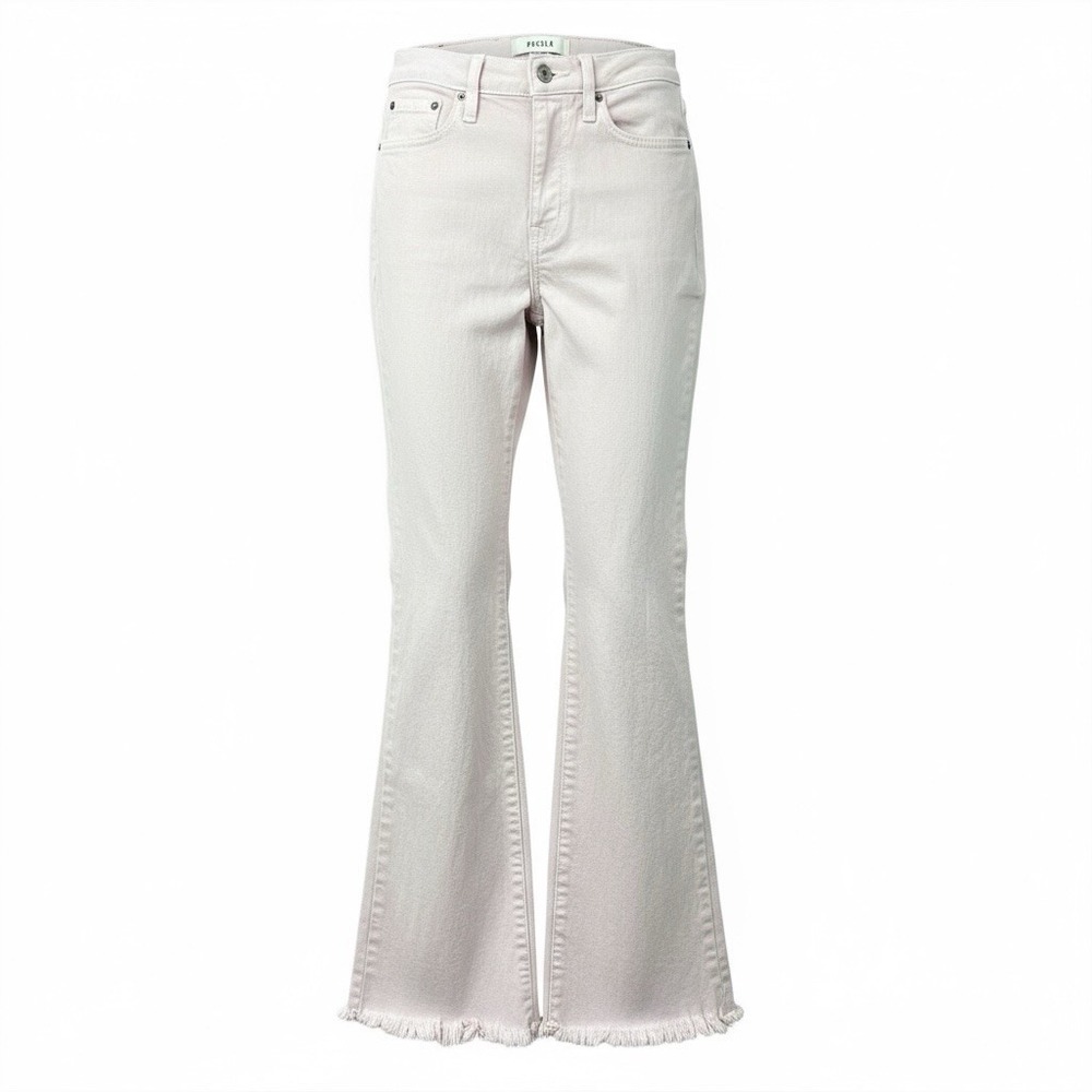 Pistola Jeans Women's 26 Light Pink Straight Leg Mid Rise‎ Crop Frayed Hem